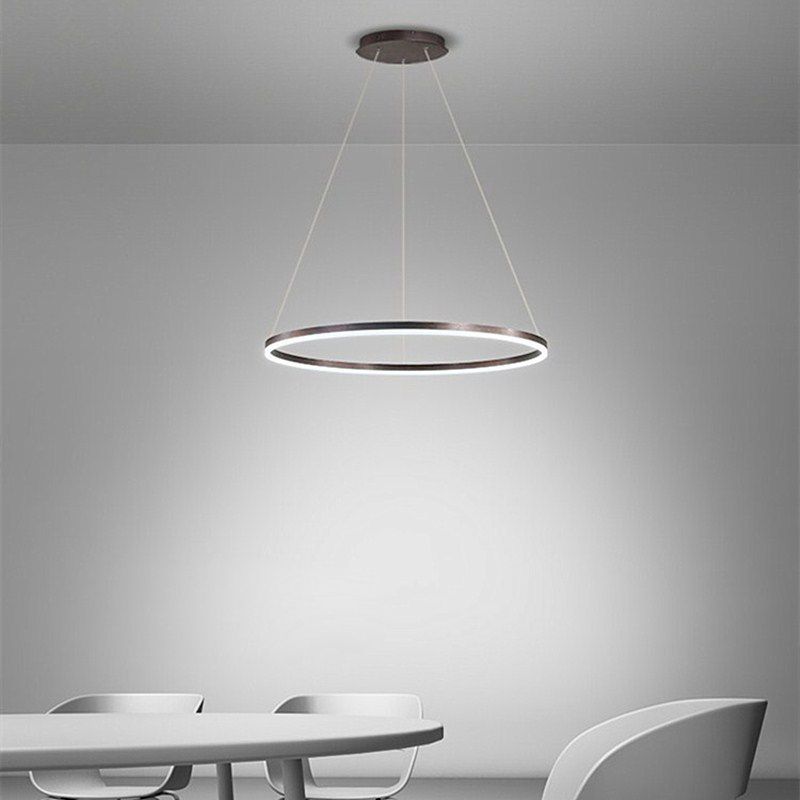 Luz de metal circular Luz de lámpara Simplicidad LED Hanging Chandelier