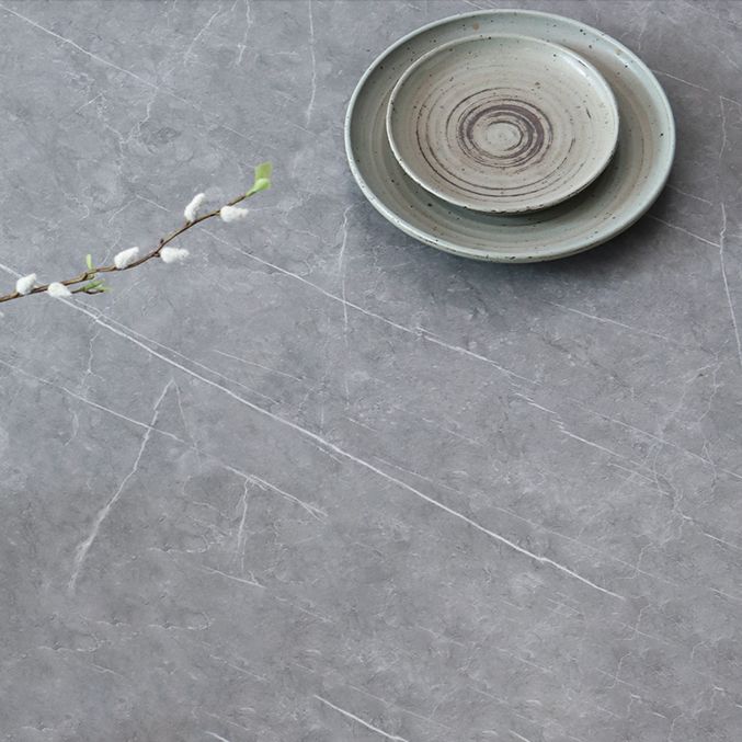 Medieval Modern Sintered Stone Table Rectangle Table with Wooden Base and 4 Legs