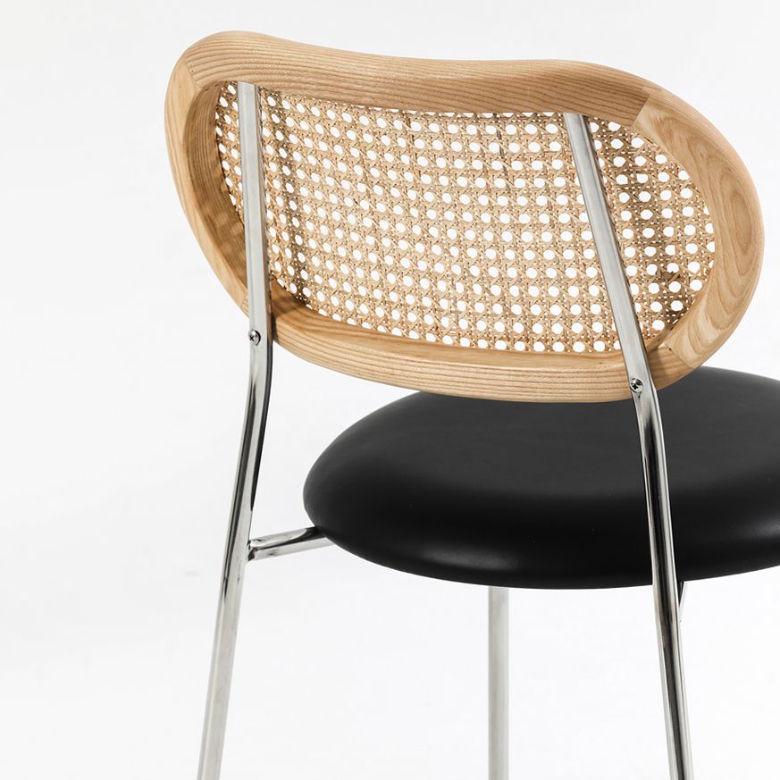 Contemporary Kitchen Metal Dining Side Chair Opening Back Dining Side Chair