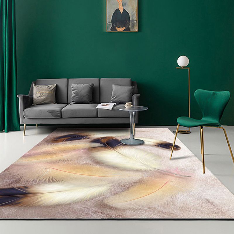 Donkerbruine modern tapijt polyster grafisch vloerkleurbestendig vloerkleed voor woonkamer