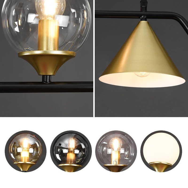 Round Island Lighting Fixture Modern-Style Glass Island Chandelier for Dinning Room