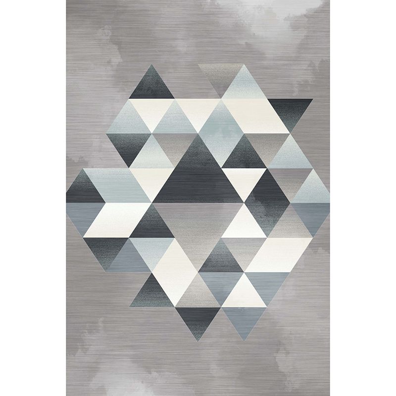 Trendy Simple Living Room Rug Modern Asymmetrical Graphic Design Rug Polyester Stain Resistant Non-Slip Backing Carpet