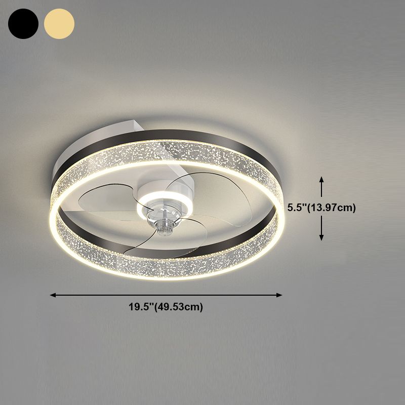 Simplicity LED Ceiling Fan Lamp Bedroom Semi Flush Mount Light Fixture