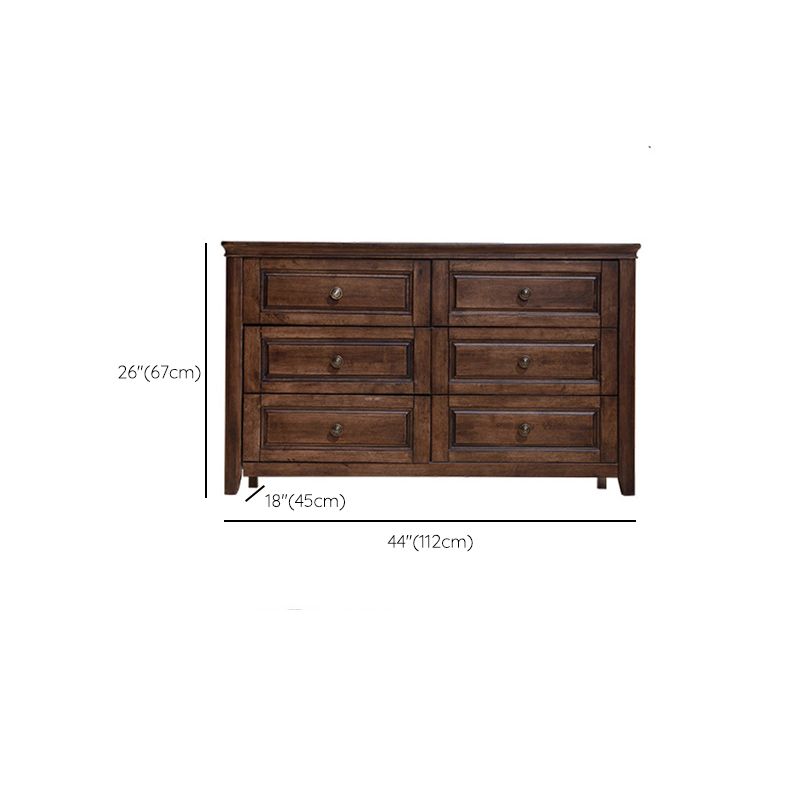 Mid-Century Modern Solid Wood Accent Chest with Drawers in Brown