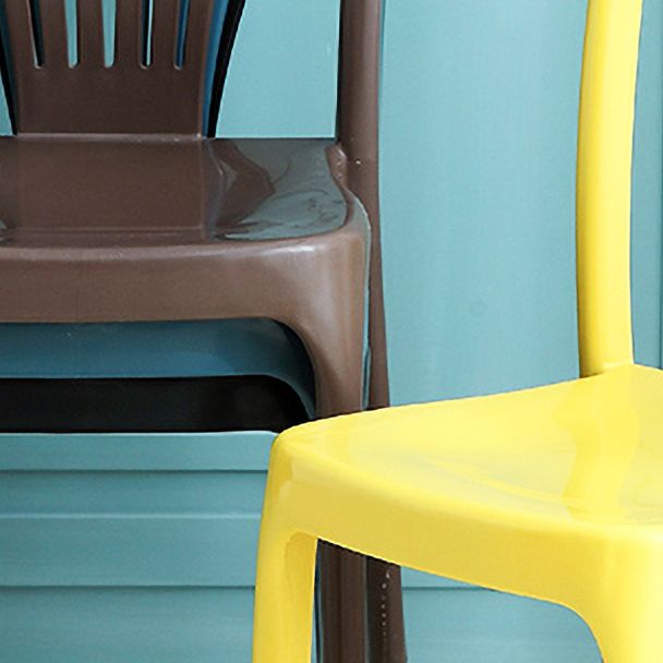 Sillas de comedor de estilo nórdico, silla auxiliar de plástico sin brazos para cocina (juego de 4)