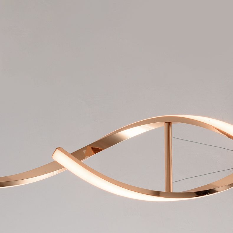 Minimalism Hanging Light Spiral LED Island Light Fixture for Dining Room