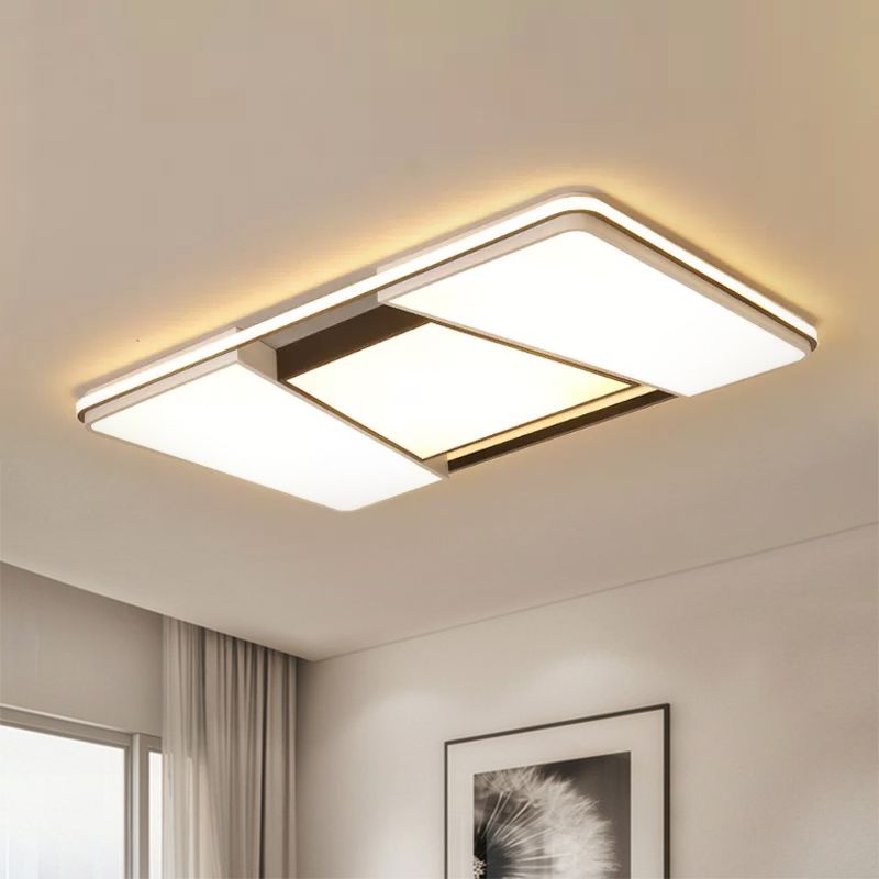 Moderno Rettangolare Rettangolare Leggero Acrilico 1 Light Living Flush Montaggio Lampada a Warm / White Light