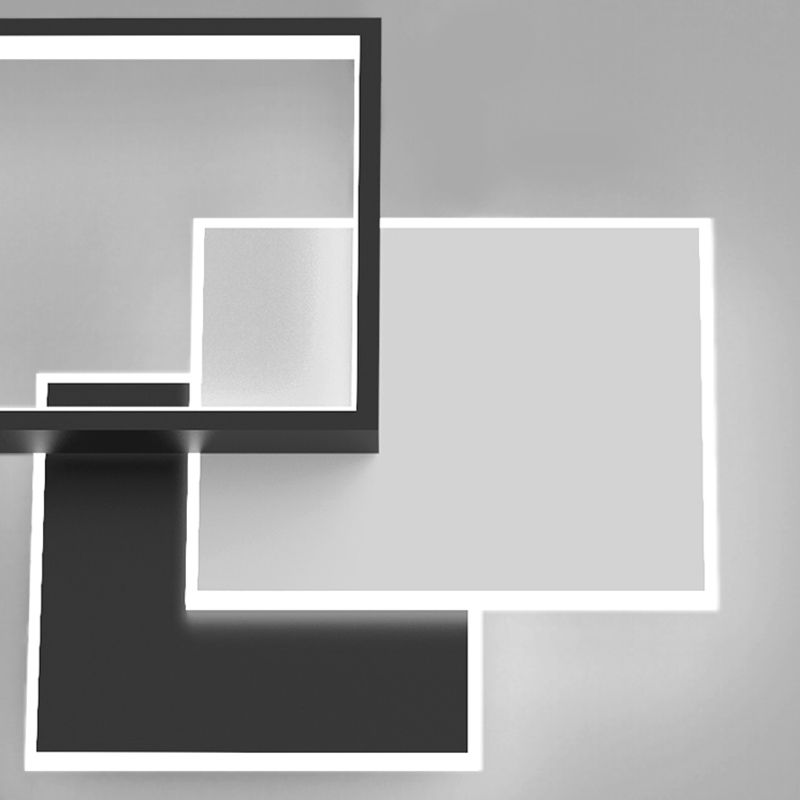 Black Contemporary Metal LED Wall Mounted Lighting 1-Light Wall Sconce for Bedroom