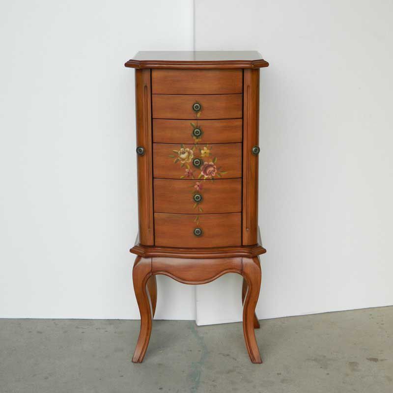 Mid-Century Modern Chest Wood Knobs Handcrafted Side Cabinet with Drawer