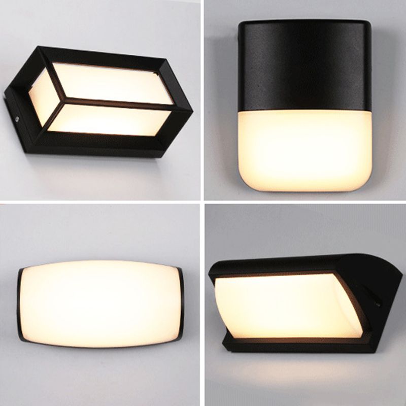 Éclairage mural de nuance géométrique moderne Métal de style simple 1 Lumière Lumière Lumière en noir
