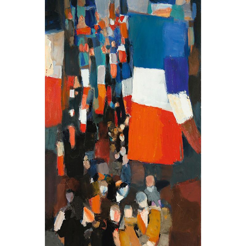 Crowded Street Mural Wallpaper Modern Artistic Non-Woven Material Wall Covering
