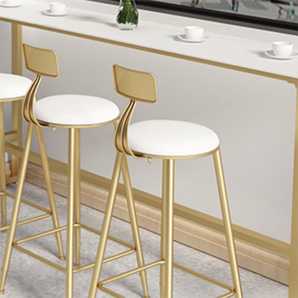 Rectangle Bar Pub Table Set 1/5 Pcs Modern Iron Frame Bar Table and Upholstered Stools