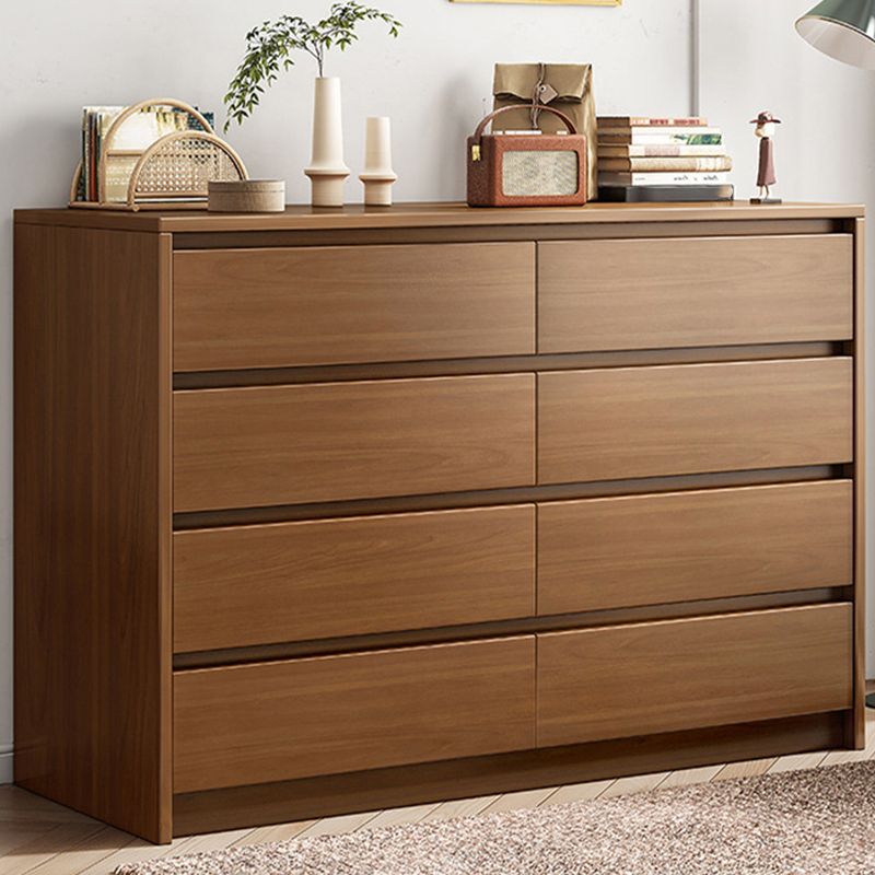 Wood Side Cabinet Standard Mid-Century Modern Storage Cabinet with Drawers