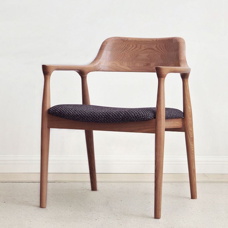 Modern Style Arm Chair Wood Open Back Dining Room Chair for Kitchen