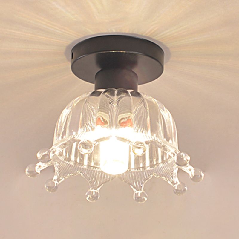 Glass Geometric Flush Mount Lights Modern Style 1 Light Flush Mount Lamp