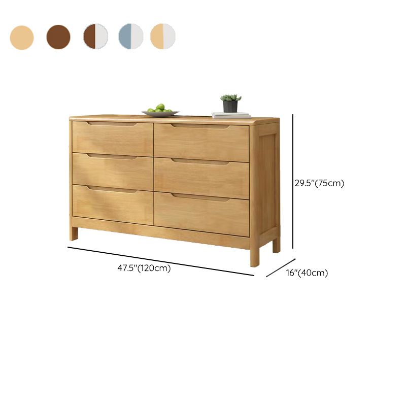 Rubber Wood Contemporary Storage Chest Home Chest with Drawers