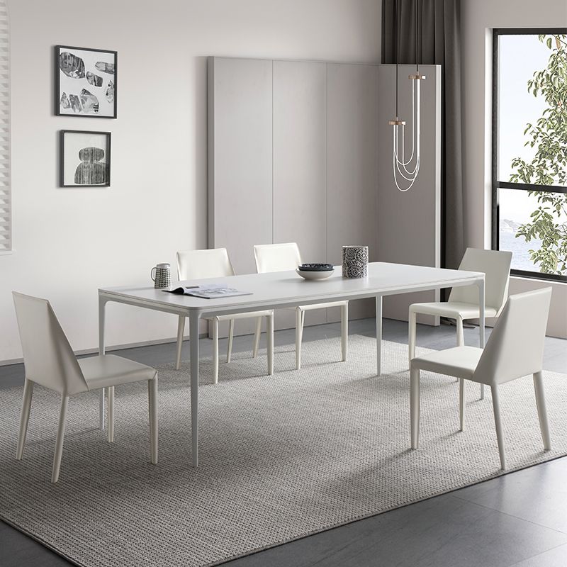 Sintered Stone Dining Table Simple Style 4 Legs Base Table for Dining Room