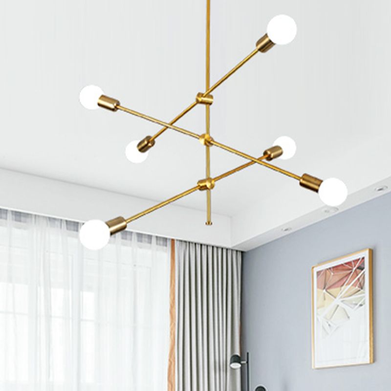 Luz de lámpara de lámpara de estilo dorado de estilo moderno de forma apilada de forma colgante de metal iluminación