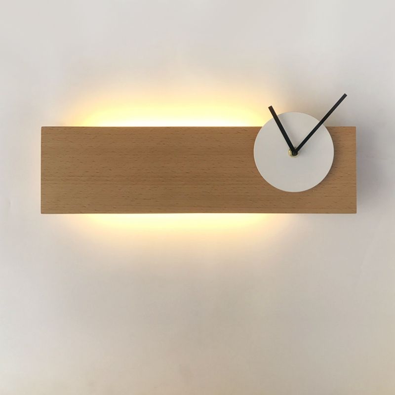Lampe murale en bois de style contemporain Simplicité Géométrique Simplicité Murne Lumière pour la chambre