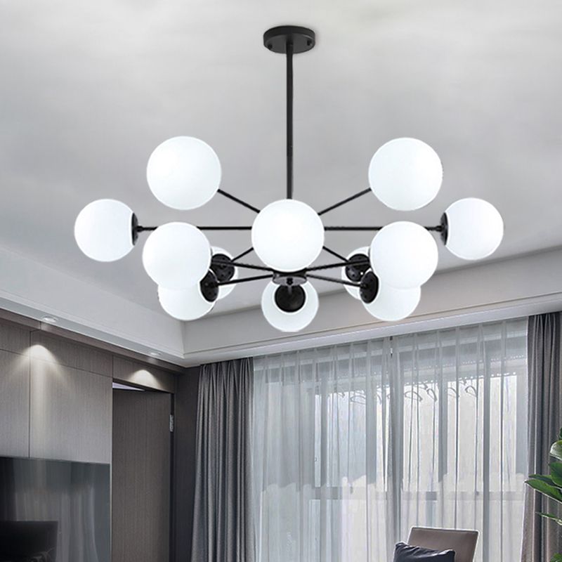 Contemporary Style Globe-Shaped Chandelier Lighting Glass Pendant Lighting