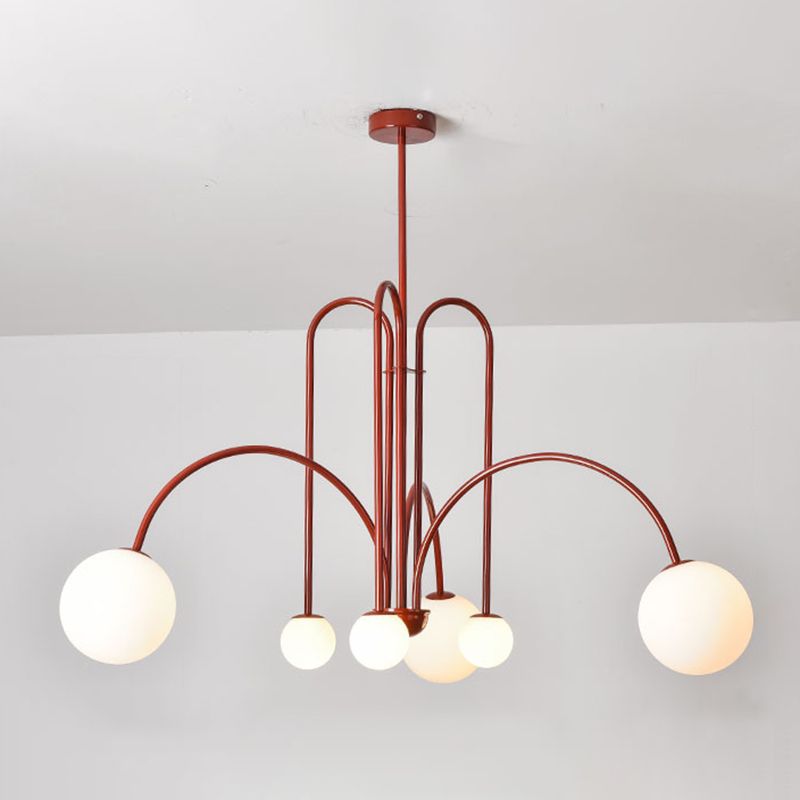 Modern Metal Chandelier Light Fixtures Globe Suspension Pendant Lamps for Living Room