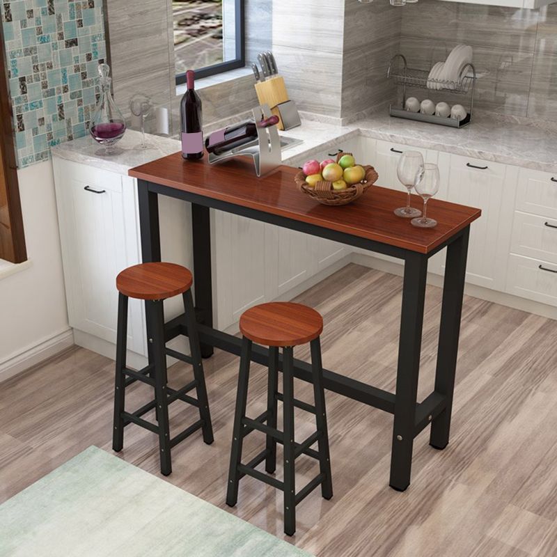 Industrial Bar Table Rectangle Pub Table for Outdoor and Breakroom