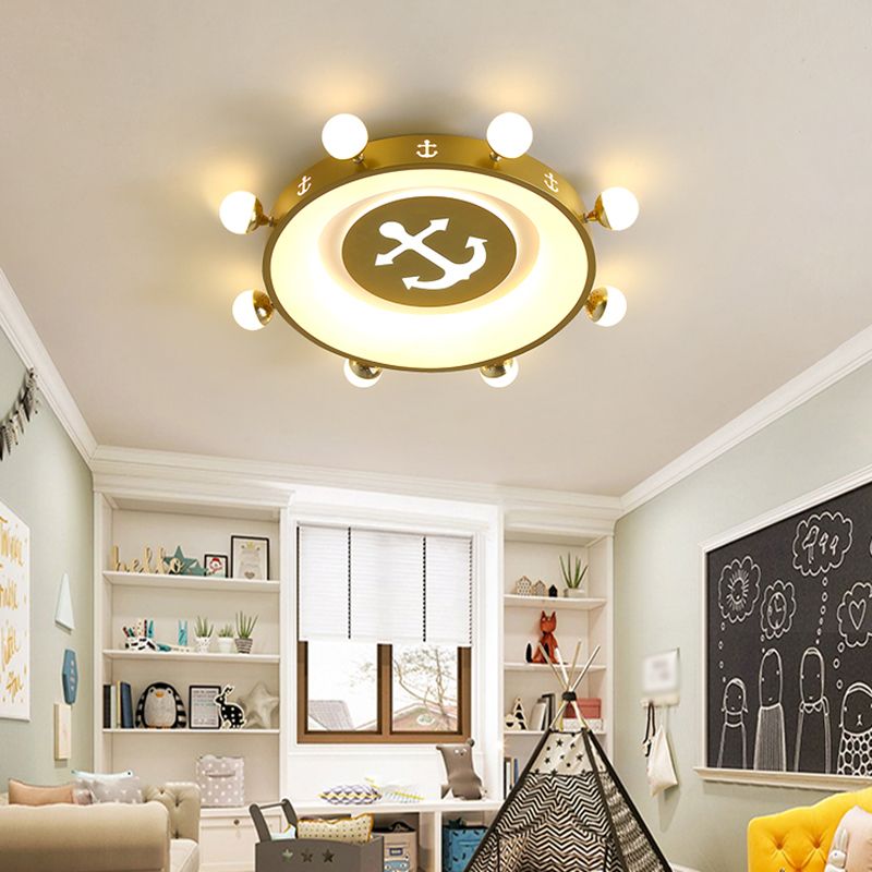 Éclairage de plafond encastré moderne en acrylique à montage encastré à LED pour chambre d'enfant en forme de cercle
