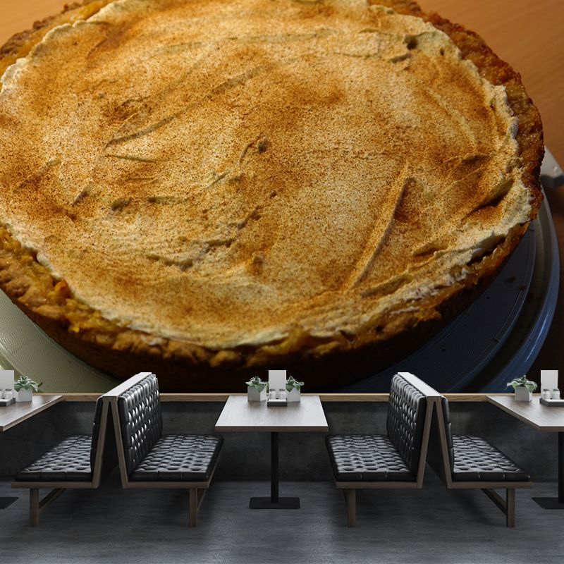 Apple Pie Dessert Wall Mural Minimalist Decoration Stain Resistant for Dessert Shop
