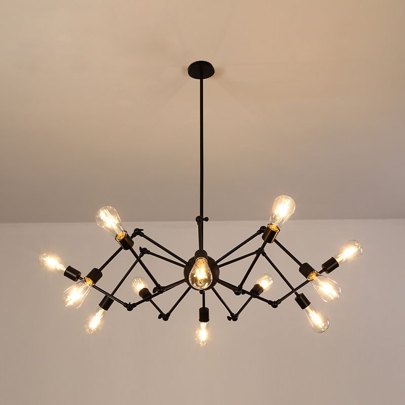 Araña múltiple lámpara de lámpara vintage lámpara de luz colgante industrial de hierro
