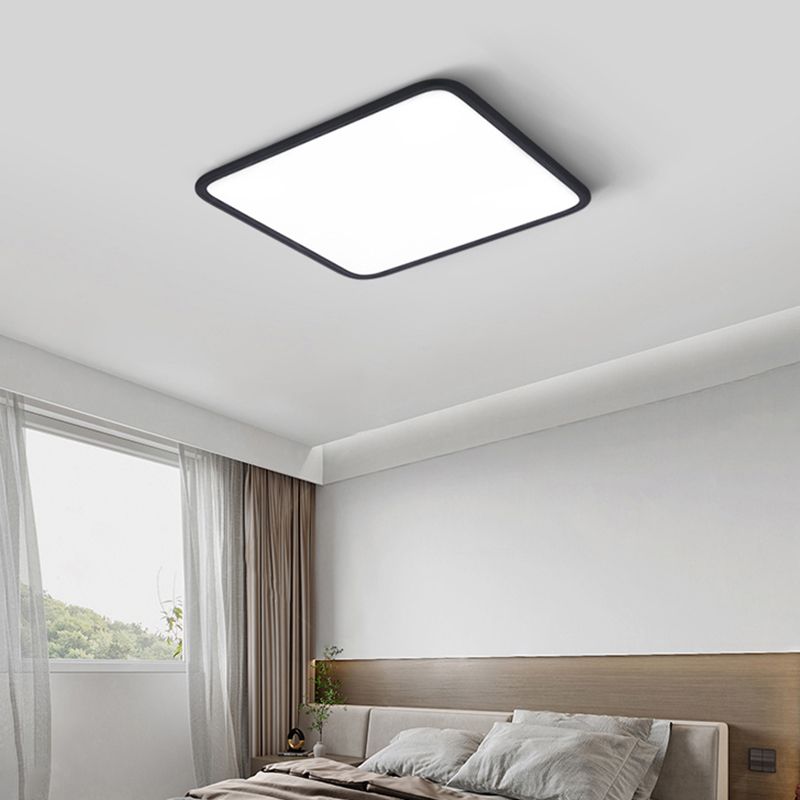 Slim Square Ceiling Light Fixture Simple Flush Mount for Bedroom