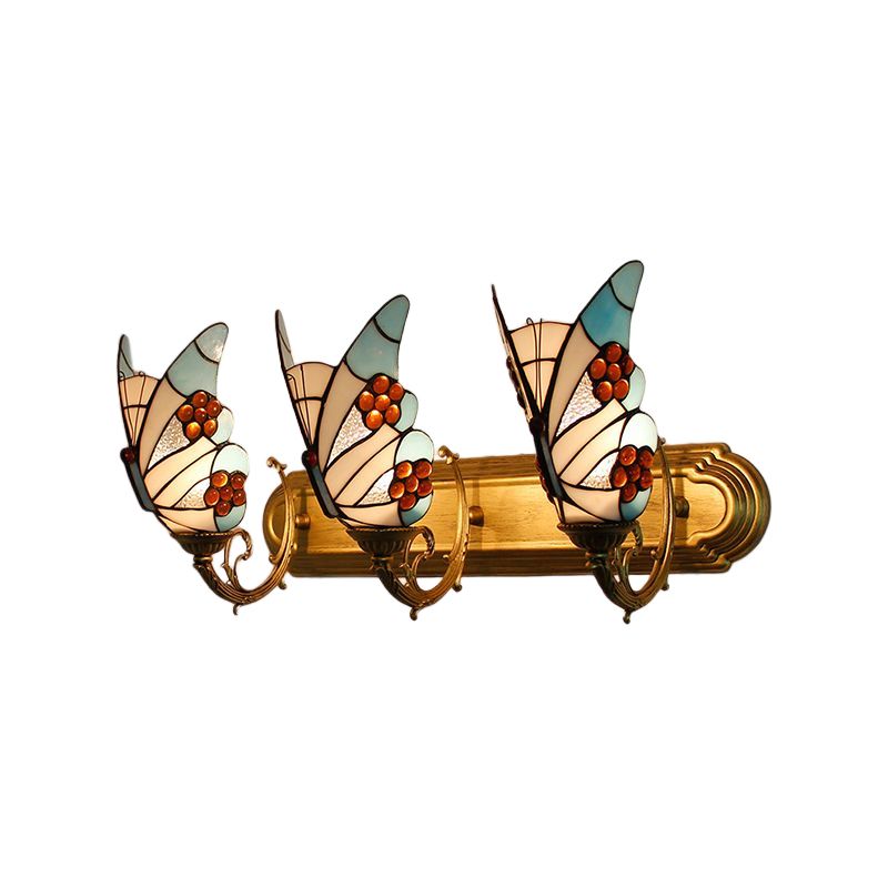 Tiffany Butterfly Sconce Light Fixtures Glass Wall Light Sconce for Bedroom