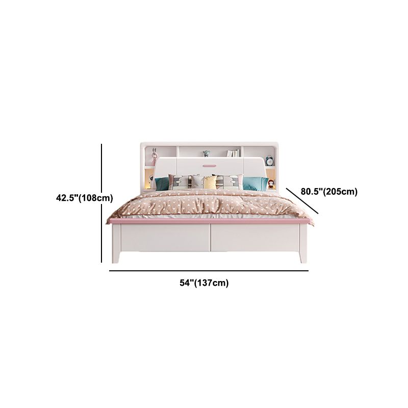 Modern Wood Bed Frame Bookcase Included Standard Bed for Bedroom