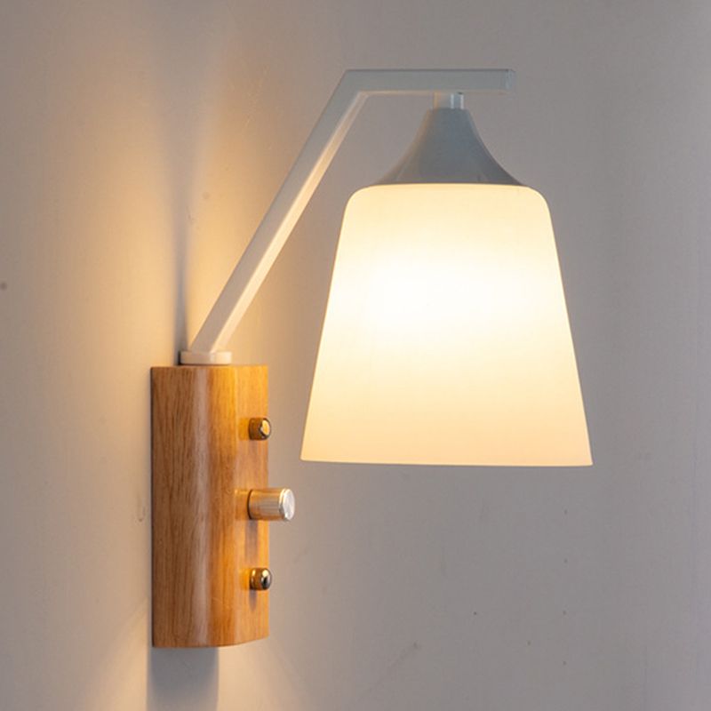 Glass Wall Light Fixture Modern Style Wall Lamp for Living Room