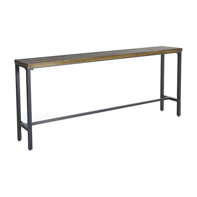 Indoor Industrial Patio Bar Table Rectangle Trestle Bar/Dinette Table in Natural