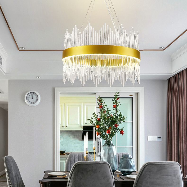 Lampada il lampadario circolare Light Segnalizzazione moderna Simplicity Crystal Crystal Ciondolo per il ristorante