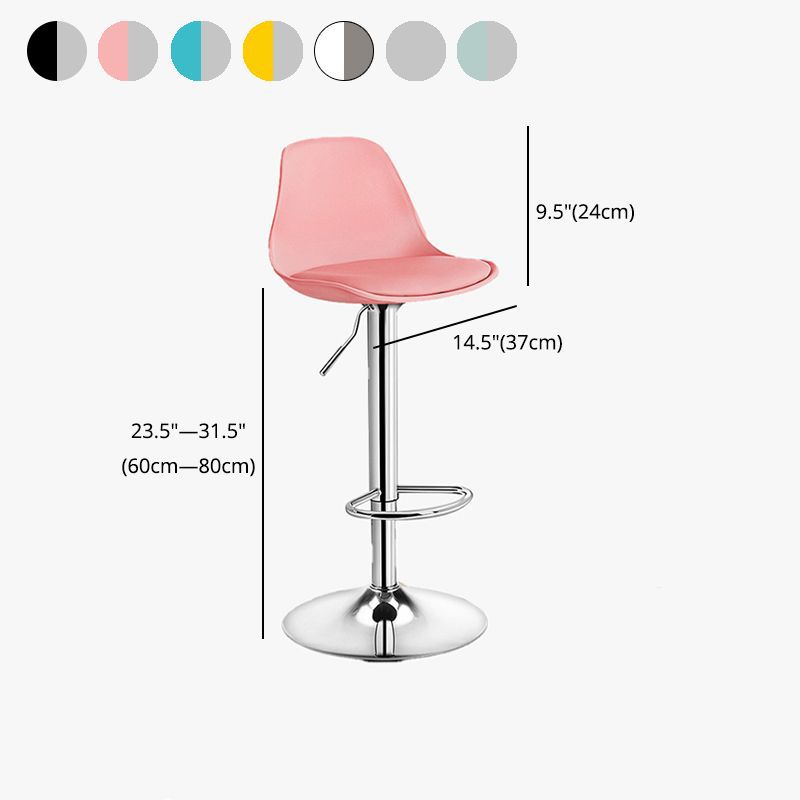 Contemporary Style Liftable Bar Stool Bucket Counter Bar Stool with Metal Legs