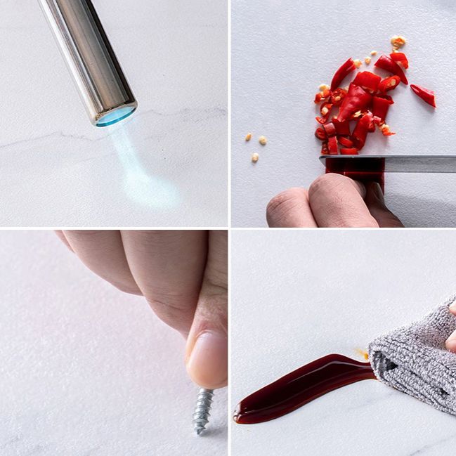 Modern Style Sintered Stone Dining Room Set with Fixed Rectangle Shape Table and 4 Legs Base