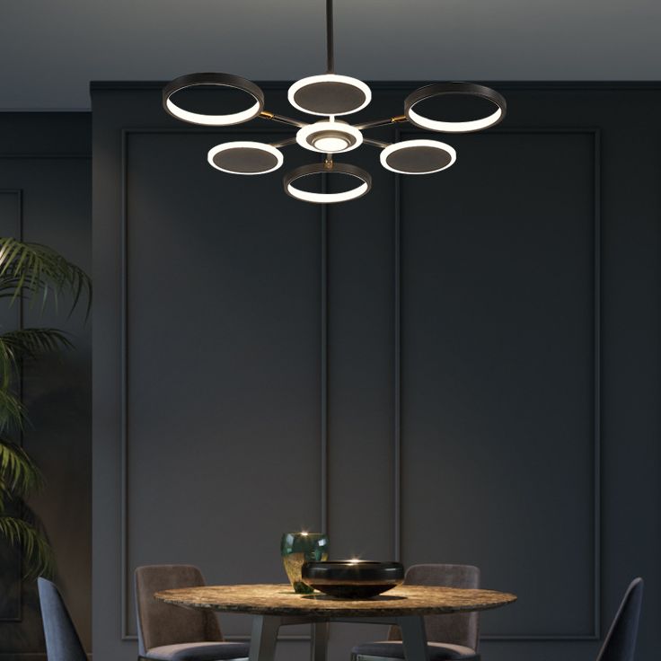 Kit di luce del cerchio di lampada a LEDELIE LED MODERNISTA con tonalità metallica