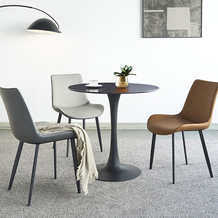 Round Dining Table Contemporary Style Stone Dining Site Table with Tulip Base