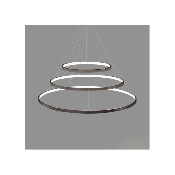 Ring kroonluchter hanger Moderne acryl -LED 3/4/5 lichten zwart/wit/bruin plafond opgehangen armatuur in warm/wit/natuurlijk licht