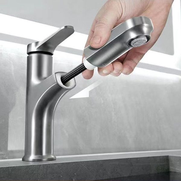 Basic Sink Faucet Brass Faucet Silver Centerset Lavatory Faucet