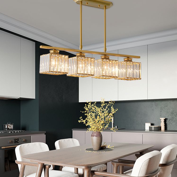 Square K9 Crystal Shade Island Light Contemporary Simplicity Lighting Freeture per cucina della sala da pranzo