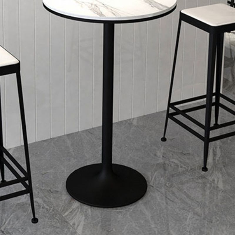 41.34"H Industrial Style Bar Table Stone Round Bistro Bar Desk