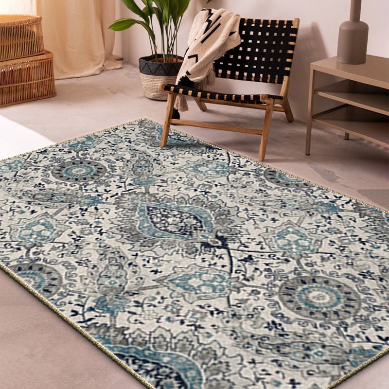 Alfombra de medallón beige alfombra moderna alfombra sin deslizamiento para sala de estar para sala de estar