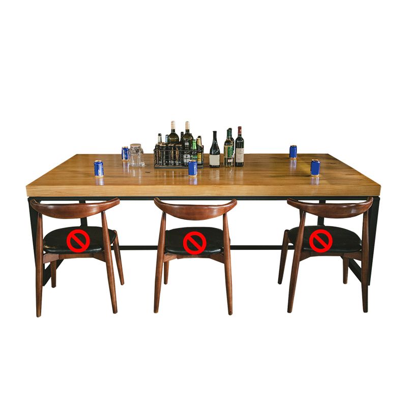 Industrial Rectangle Dinner Table Dining Room Solid Wood Dining Table