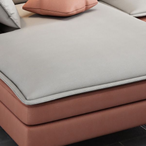 68" Wide Scandinavian Sectional Sofa Cushion Back 4 Pillows Sleeper Sectional