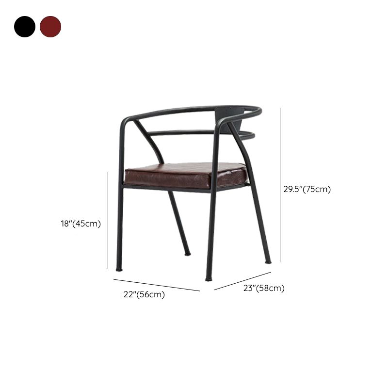 Industrial Upholstered Dining Chairs Metal Open Back Dining Chairs