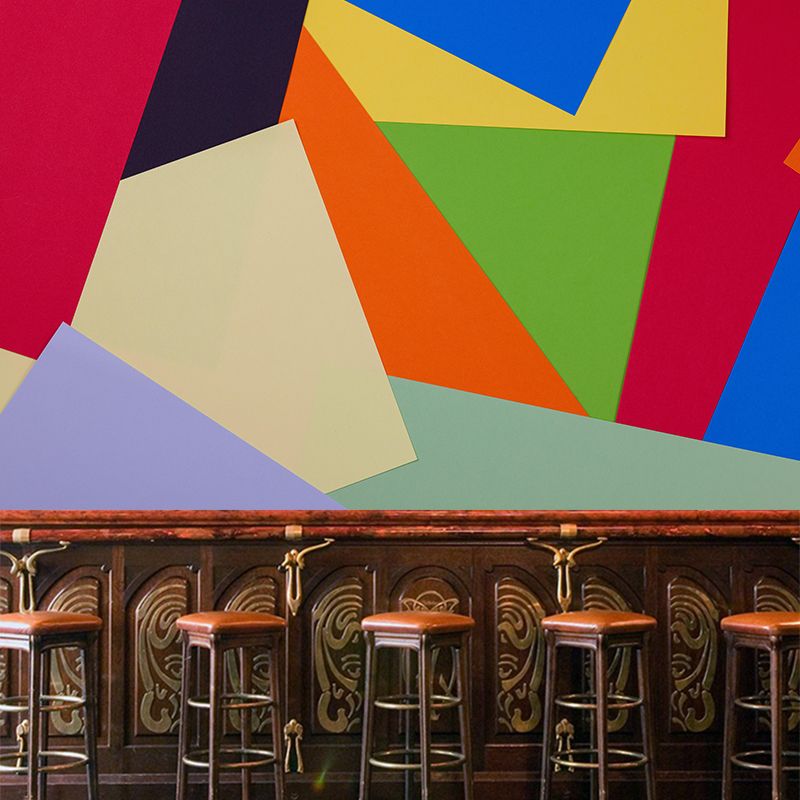 Minimalism Style Geometry Wall Mural Mildew Resistant Home Decoration for Bedroom