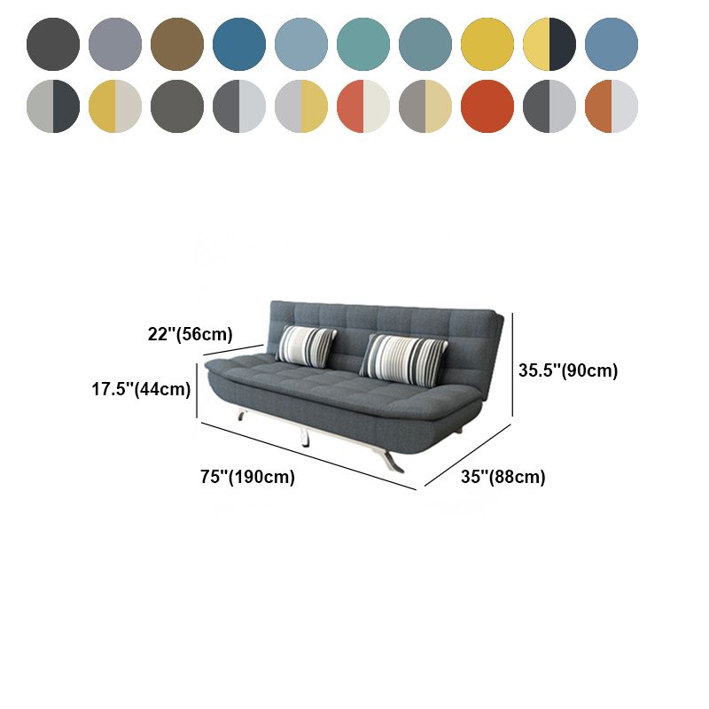 Contemporary Faux Leather and Cotton Blend Convertible Sofa Bed