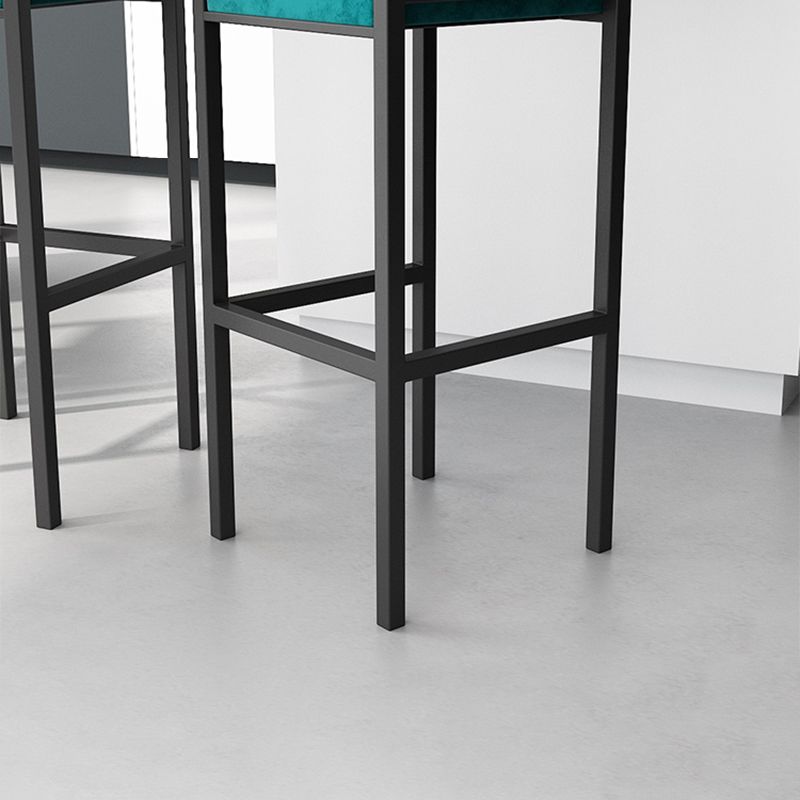 Scandinavian Upholstered Bar Stools for Kitchen Armless Square Stools